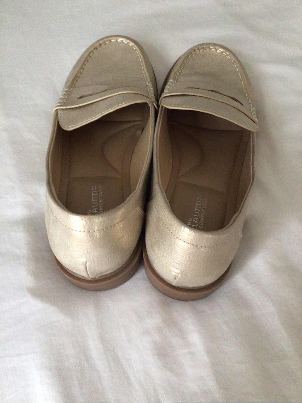 CL by Laundry Metallic Cream Penny Loafers - Picture 2 of 5